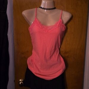 Bright Orange Lace Cami Top